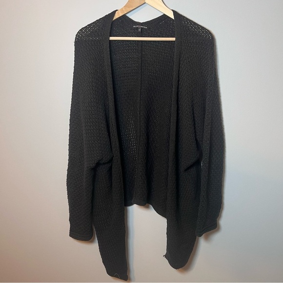 Brandy Melville Sweaters - Brandy Melville Textured Cardigan One Size Charcoal Gray Waterfall Open Front‎